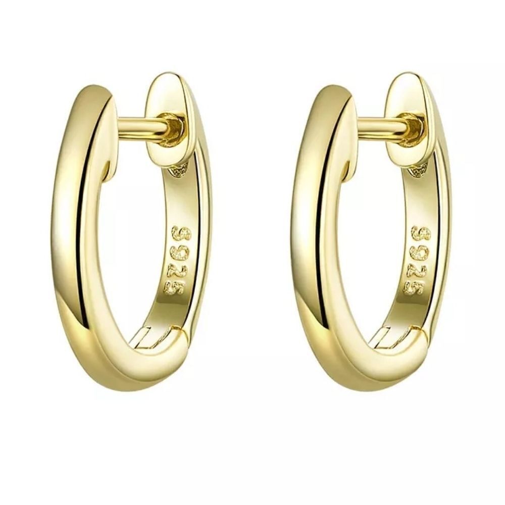 Gold Plated 925 Sterling Silver Huggies Earrings